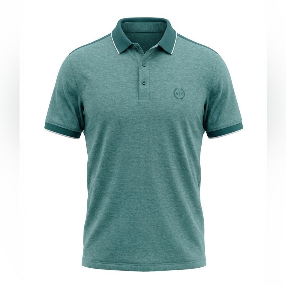 Armani Exchange Men's Green/turquoise Polo Shirt size M